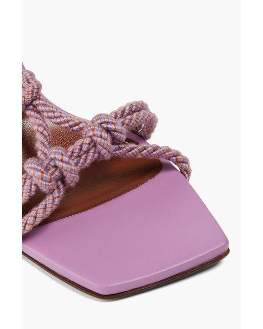 Zimmermann Pink Sandalen aus leder und kordel mit knotendetail