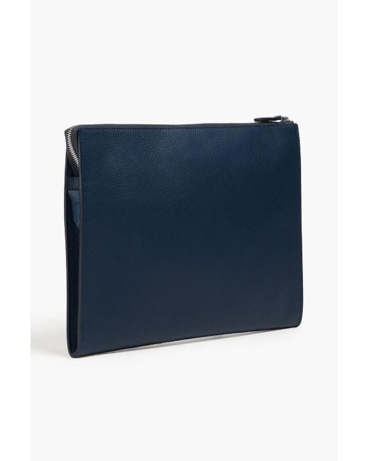 Montblanc Blue Pebbled-leather Pouch for men