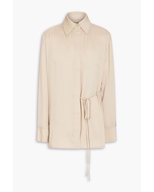 Nicholas Natural Tie-detailed Silk-blend Satin Shirt