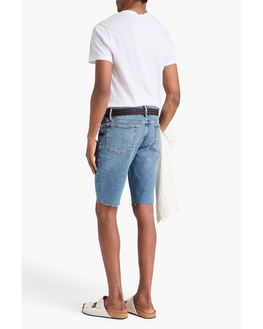 FRAME Blue L'Homme Cut Off Denim Shorts for men