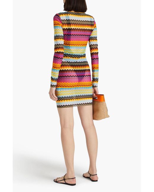 Missoni Red Printed Stretch-tulle Coverup