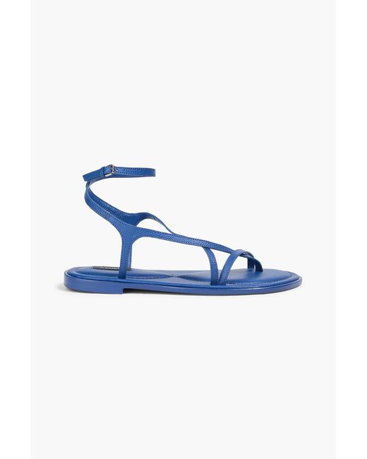 A.Emery Blue Edna Pebbled-Leather Sandals