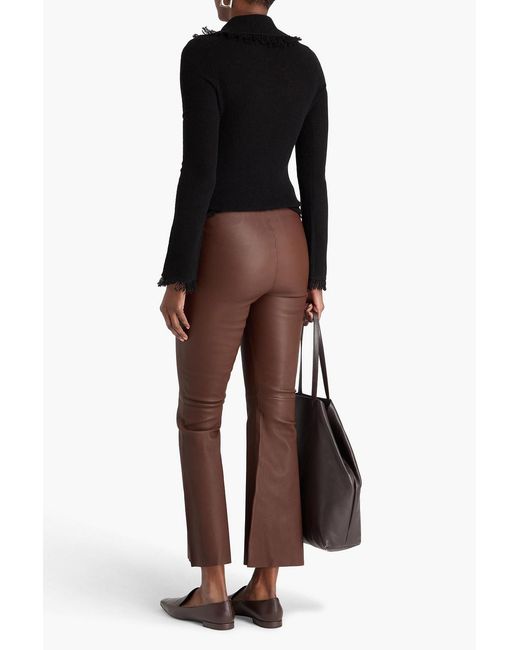 By Malene Birger Brown Stretch-leather Flared Pants