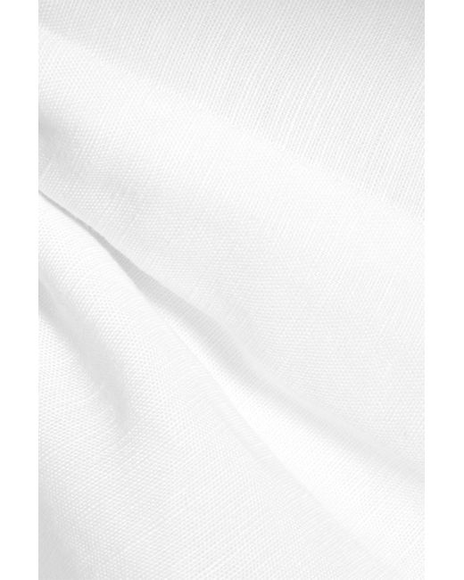 Onia White Neckholder-minikleid aus einer leinen-lyocellmischung mit cut-outs