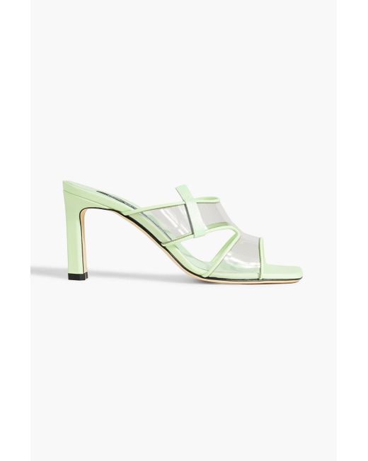 Sergio Rossi Green Sr Lunettes 80 Leather And Pvc Mules