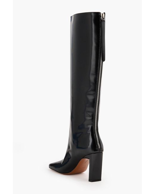 Wandler Black Isa Glossed Knee Boots