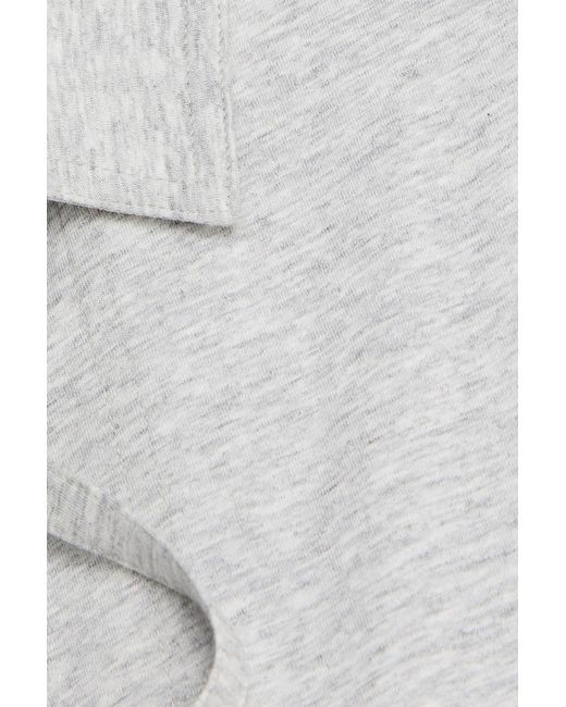 Totême Gray Tie-detailed Cotton-jersey Top