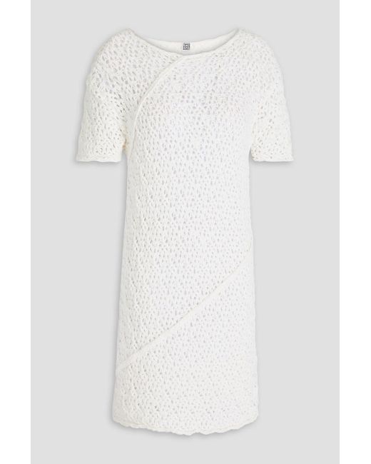 Totême  White Crocheted Cotton-Blend Top