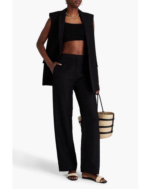 Fabiana Filippi Black Twill Straight-Leg Pants