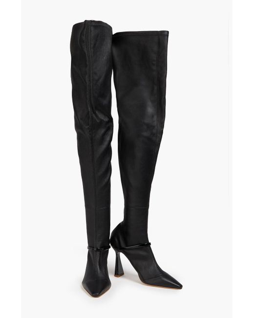 Malone Souliers Black Leather Thigh Boots