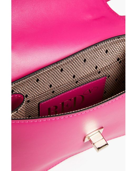 Red(v) Pink Rock Ruffles Leather Shoulder Bag