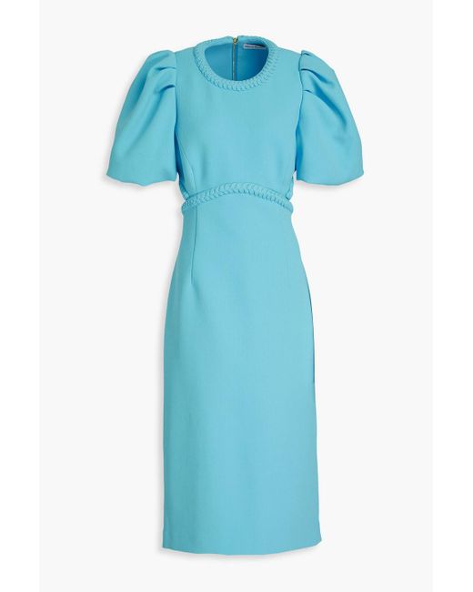 Rebecca Vallance Blue Michelle Cutout Crepe Midi Dress