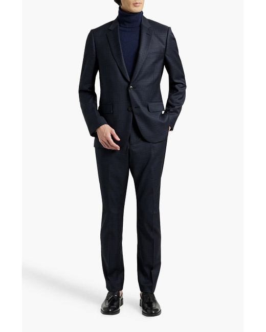 Paul Smith Karierter anzug aus wolle in Blue für Herren