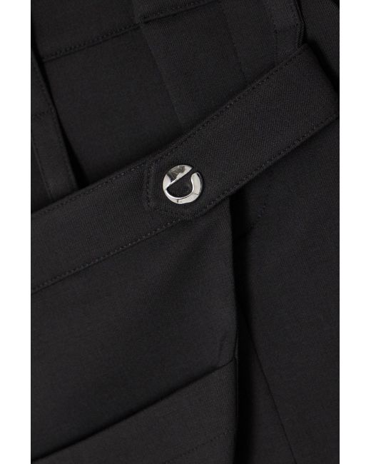 Coperni Black Wrap-effect Layered Woven Mini Skirt