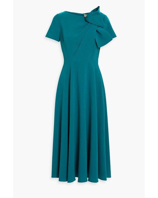 Roksanda Blue Bow-embellished Crepe Midi Dress