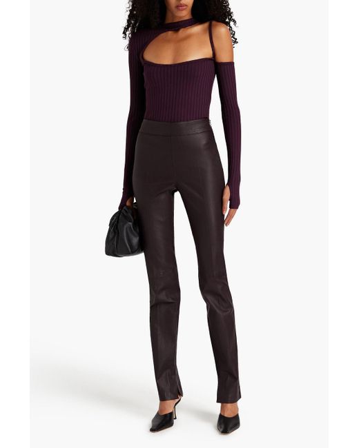 Helmut Lang Leather Slim-leg Pants in 