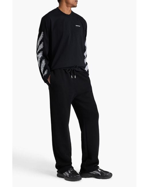 Off-White c/o Virgil Abloh Black French Cotton-Terry Sweatpants for men