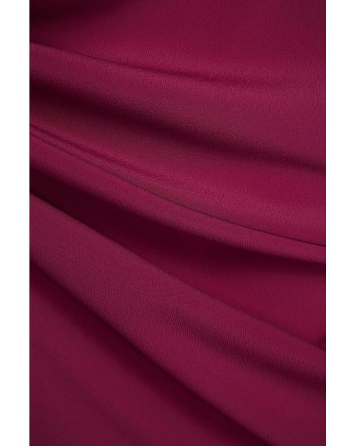 Rick Owens Purple One-sleeve Asymmetric Crepe De Chine Cupro Maxi Dress