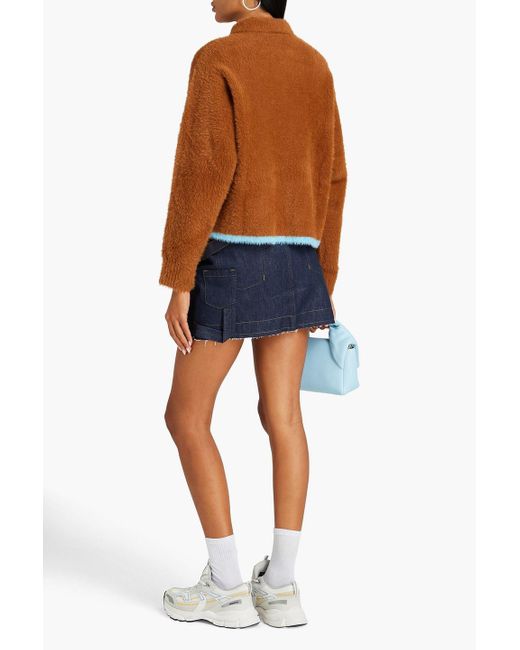 Jacquemus Brown Neve Brushed Stretch-knit Polo Sweater