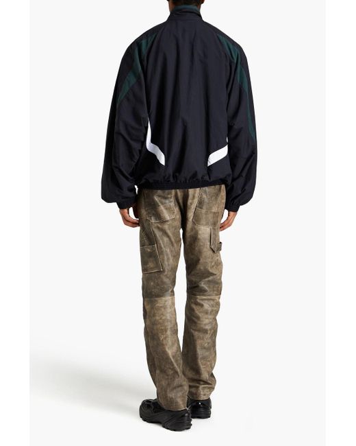 Balenciaga Black Oversized Color-block Shell Zip-up Jacket for men