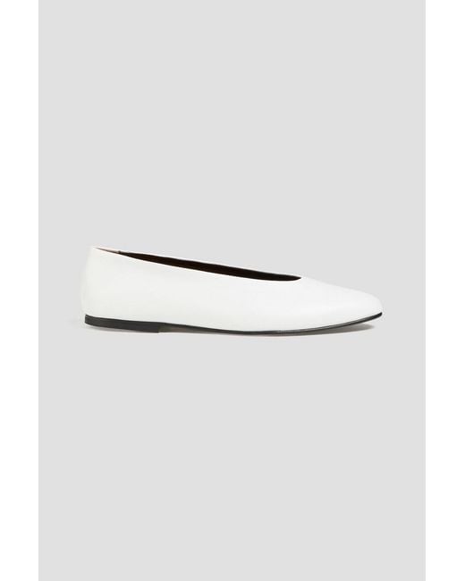 TOVE White Darcy Leather Ballet Flats