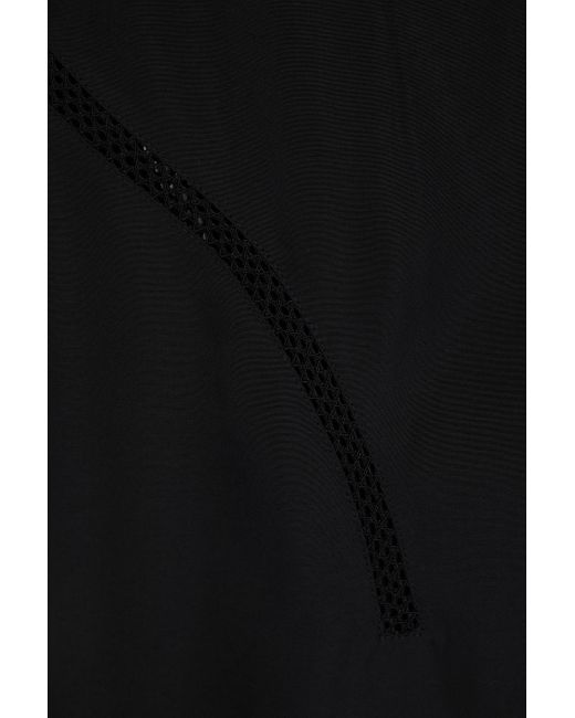 Rohe Black Lattice-trimmed Crepe Midi Dress