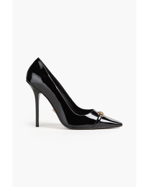 Versace Black Medusa Embellished Patent-Leather Pumps
