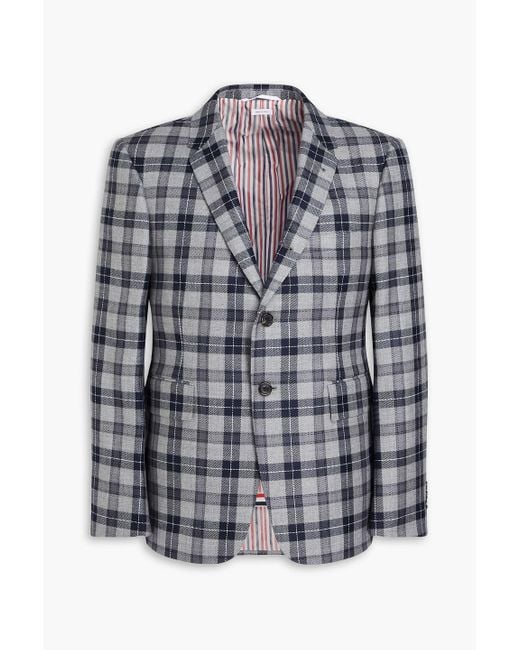 Thom Browne Gray Checked Wool-tweed Blazer for men