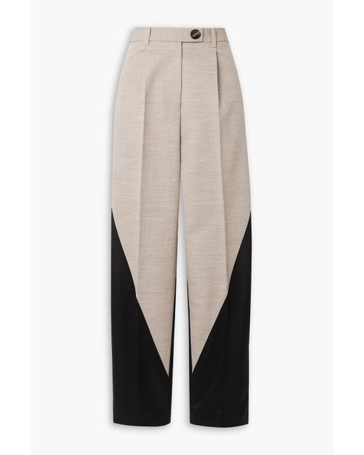 Peter Do White Zweifarbige hose mit geradem bein aus canvas und satin