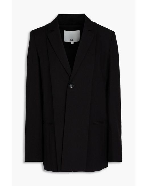 Tibi Black Wool-twill Blazer