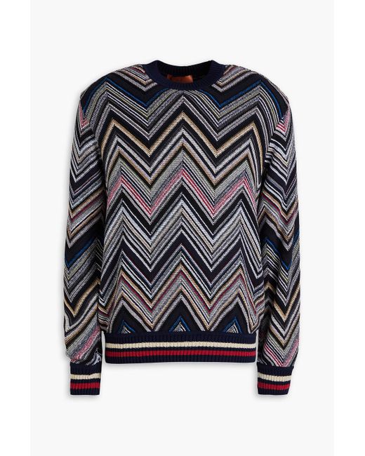 Missoni Black Jacquard-knit Cotton-blend Sweater for men