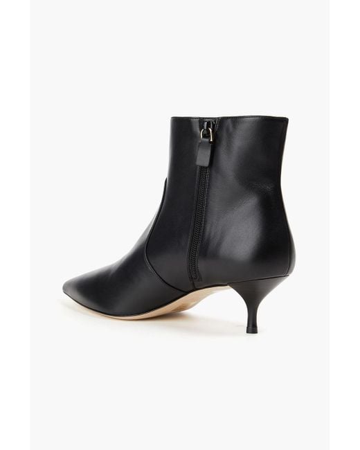 Stuart Weitzman Black Mara 50 Leather Ankle Boots