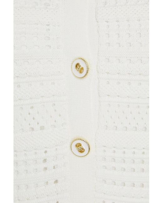 Rebecca Vallance White Crochet-knit Midi Dress
