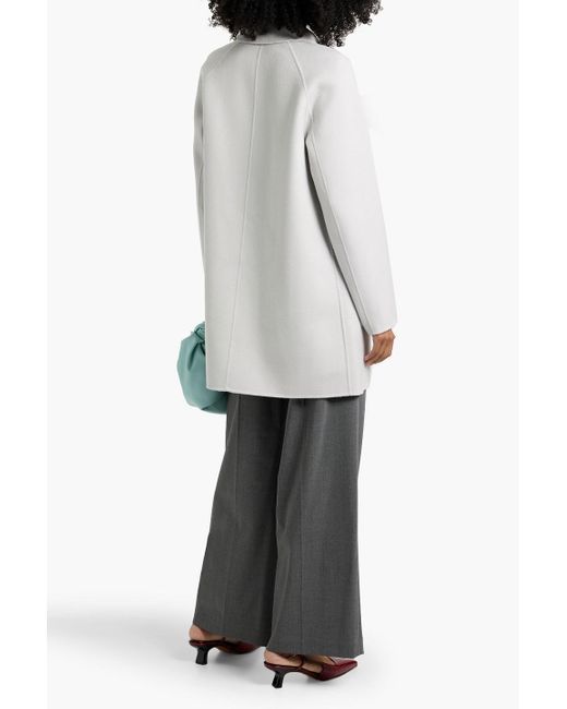 Theory White Wool And Cashmere-Blend Felt Coat