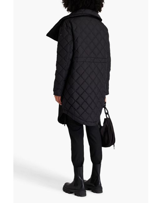 Goldbergh Black Shea Quilted Shell And Neoprene Down Coat