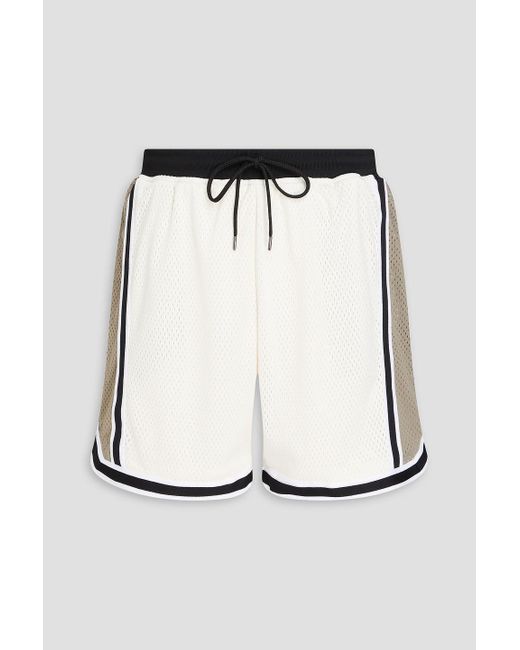John Elliott Black Two-tone Mesh Drawstring Shorts for men