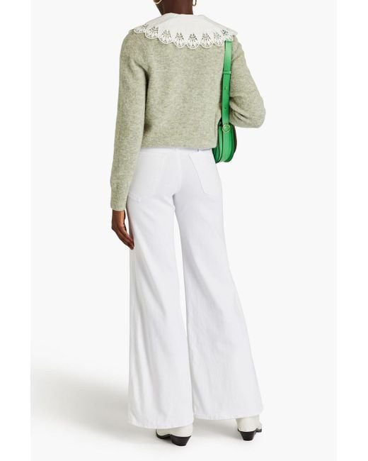 Sandro Green Convertible Mélange Knitted Sweater