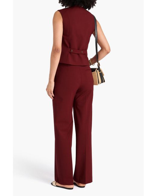 Loulou de Saison Red Teora Wool-blend Twill Vest