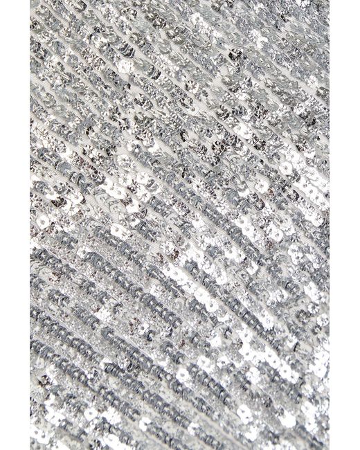 Jonathan Simkhai Gray Zay One-Shoulder Ruched Sequined Jersey Midi Dress