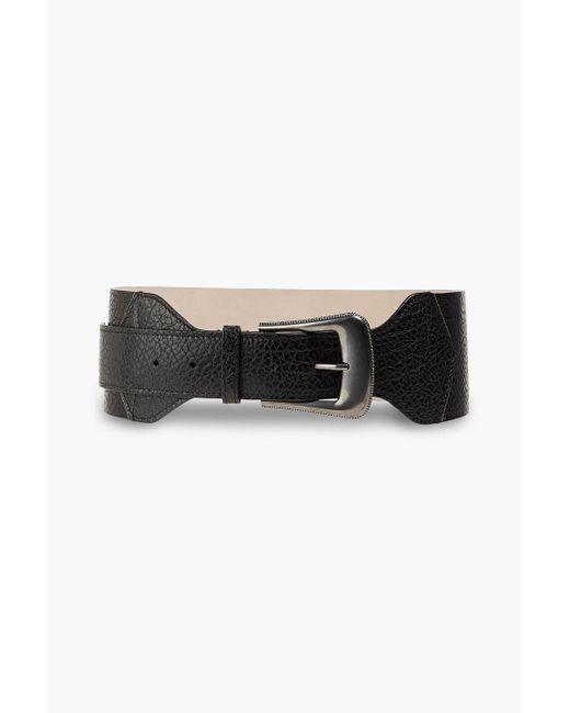 Brunello Cucinelli Black Pebbled-leather Belt