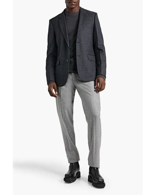Sandro Black Checked Wool-tweed Blazer for men