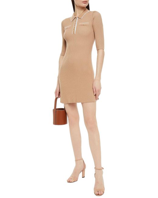 Maje Synthetic Relly Ribbed-knit Mini 