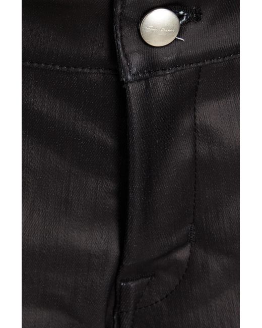 Rick Owens Black Spartan jeansshorts mit beschichtung und cut-outs