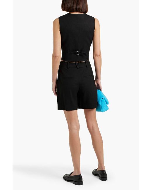 Veronica Beard Black Bennett weste aus twill aus einer leinenmischung