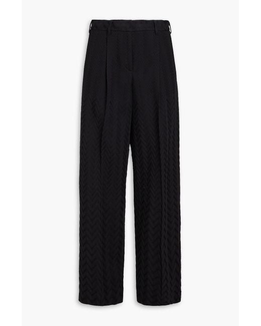 Missoni Black Crochet-knit Cotton-blend Straight-leg Pants