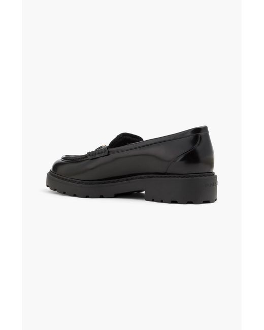 Bally Black Galika Glossed-Leather Loafers