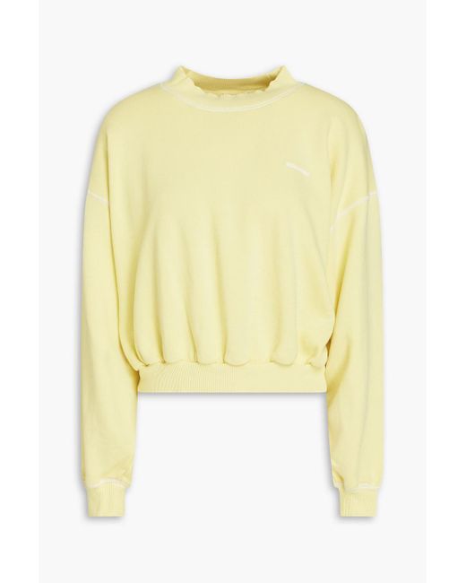 RED Valentino Yellow Cropped French Cotton-terry Sweatshirt