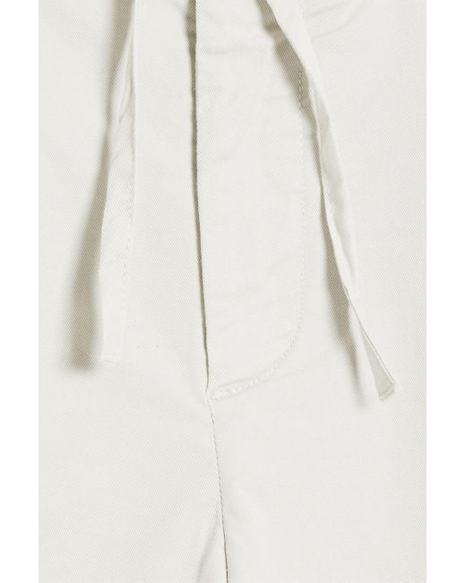 Frescobol Carioca White Sergio Cotton-blend Twill Drawstring Shorts for men
