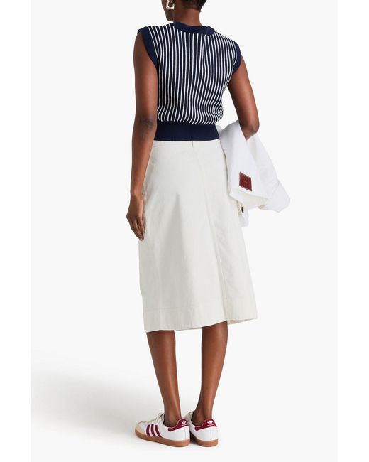 Officine Generale White Denim Midi Skirt