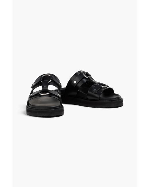 Céline Black Aqua Jacquard And Leather Sandals for men